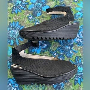 Fly London Yala Perforated Wedges Size 39/8 or 8.5 Literally worn once